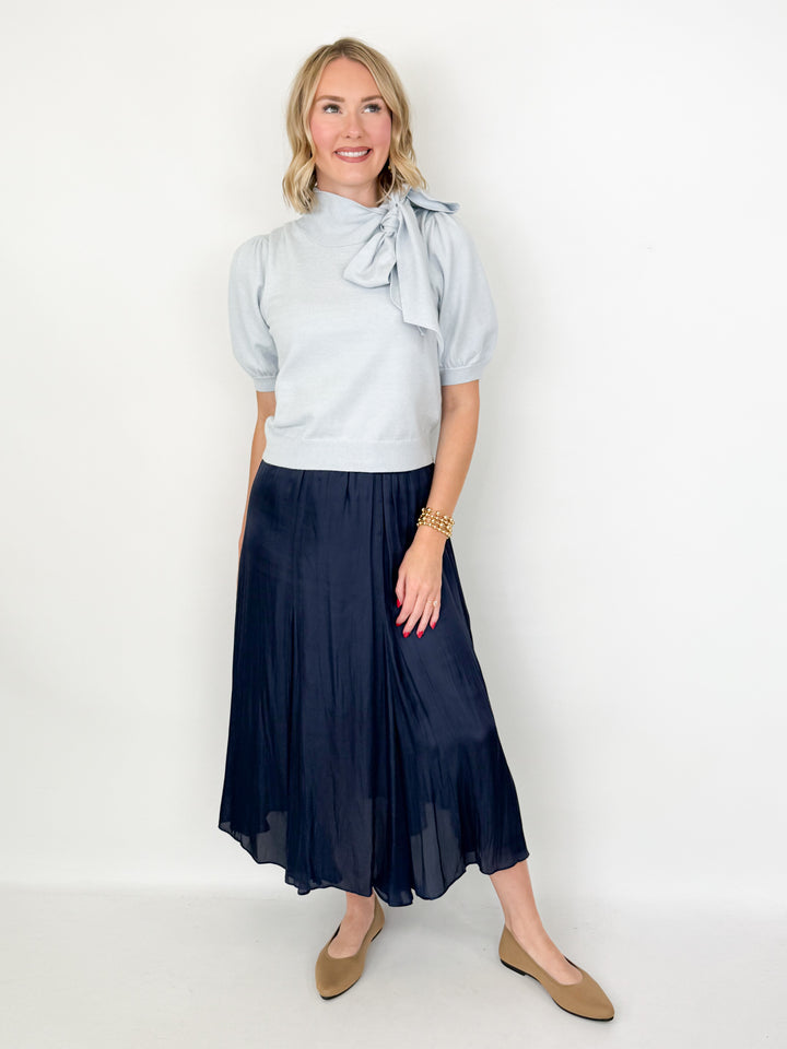 Willow - Navy Midi Skirt