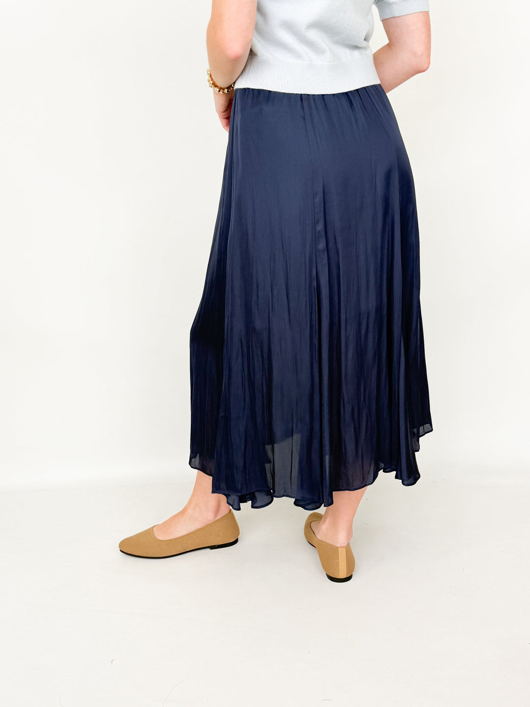 Willow - Navy Midi Skirt