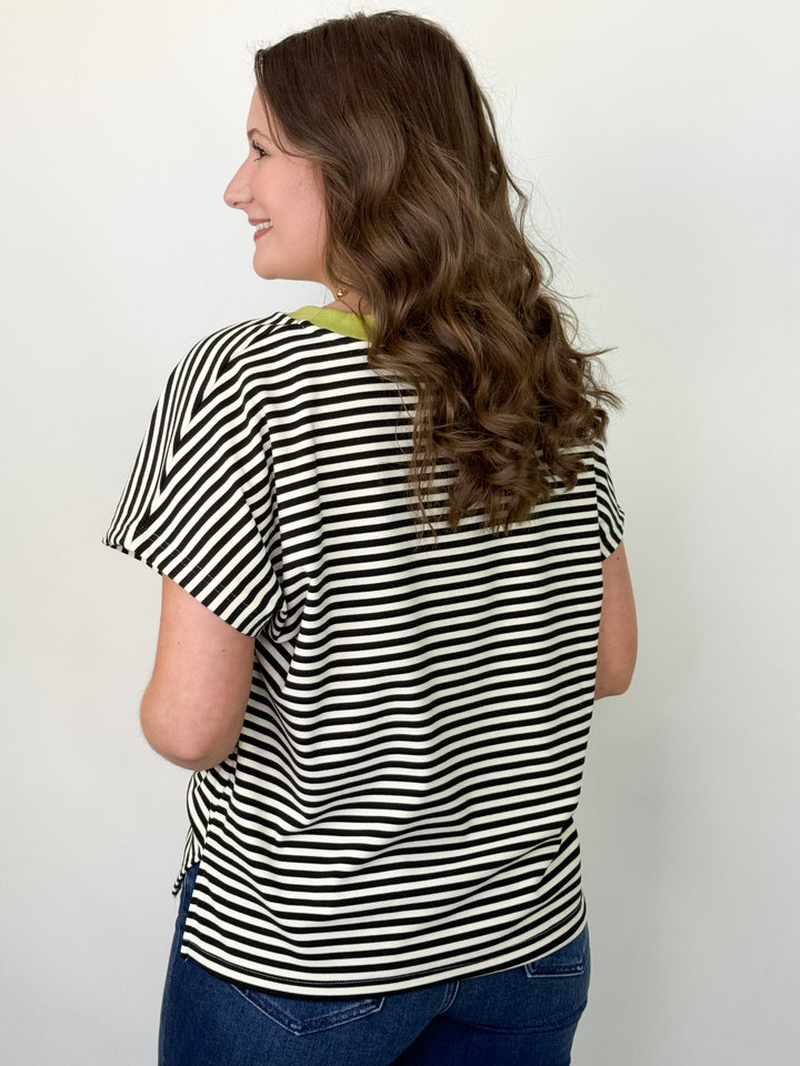 Julie - Brushed Doman Top (Black/Cream)