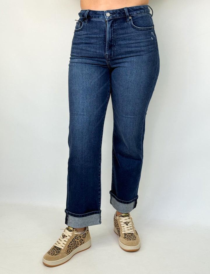 Julie - Dark High Rise Straight Leg Denim