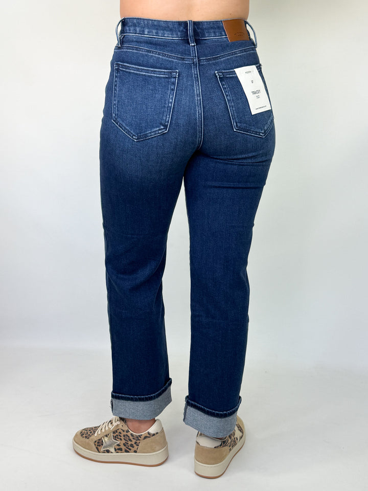Julie - Dark High Rise Straight Leg Denim