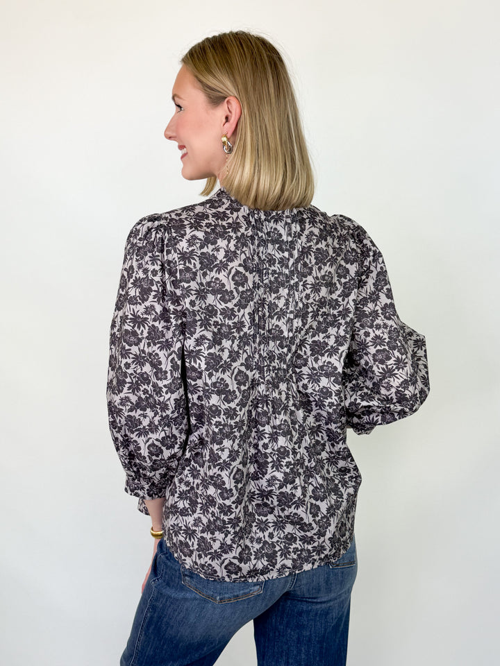 Suzie - Floral Pintuck Blouse