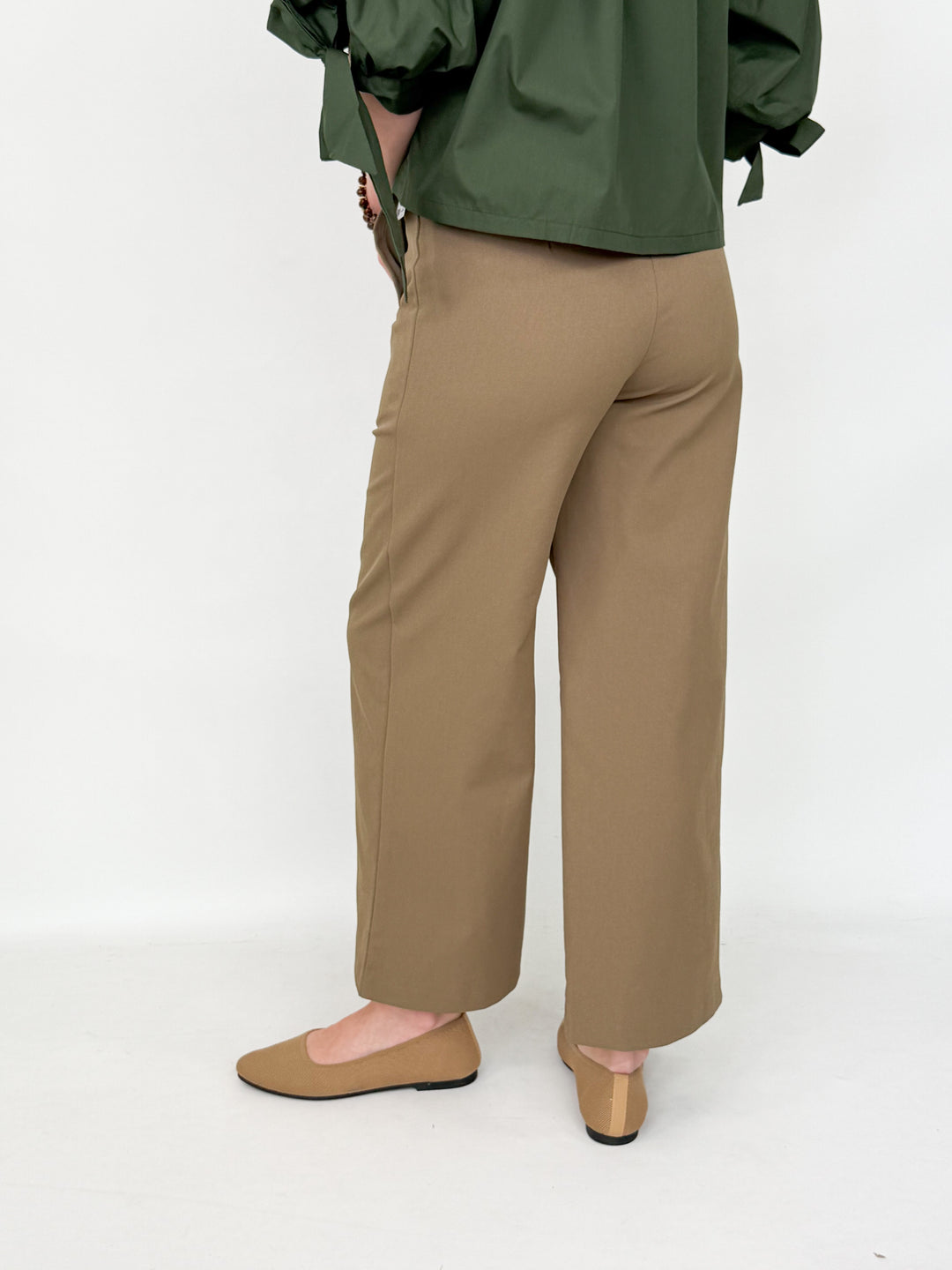 Chandler - High Waist Wide Leg Pants (Mocha)