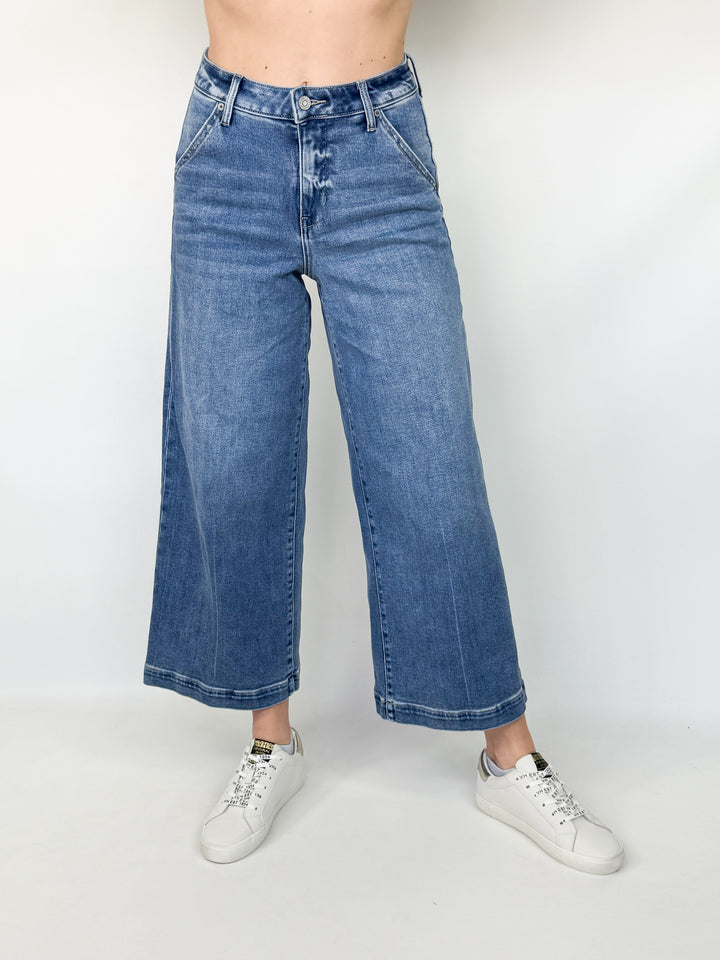 Nori - Crop Wide Leg Jeans