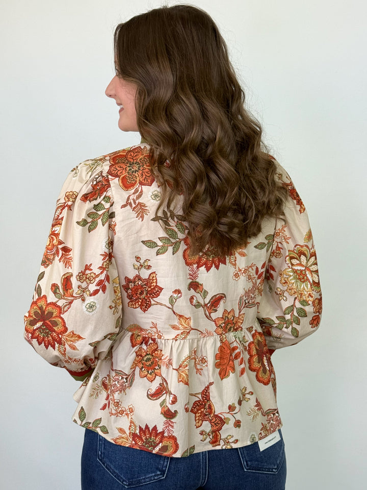 Molly - Floral V Neck Blouse
