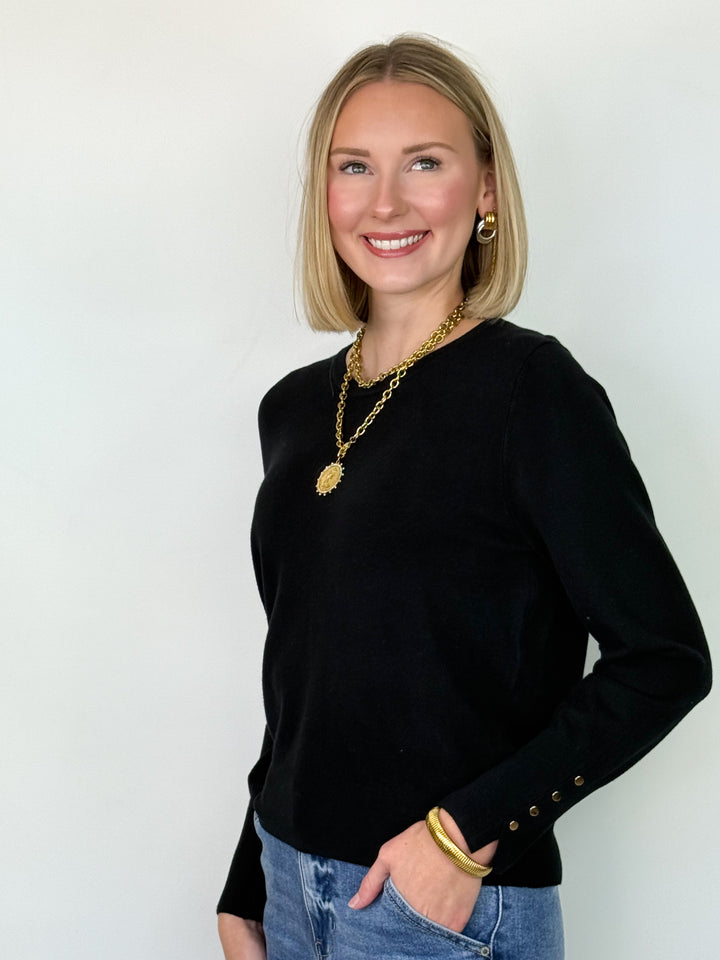Abbie - Long Sleeve Sweater (Black)