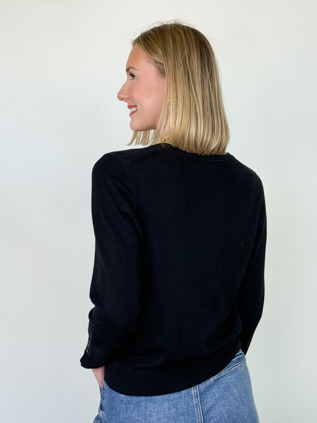 Abbie - Long Sleeve Sweater (Black)