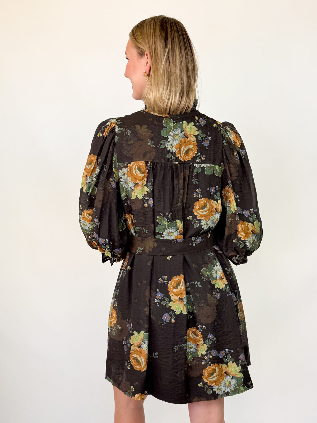 Chrissy - Floral Dress (Chocolate)