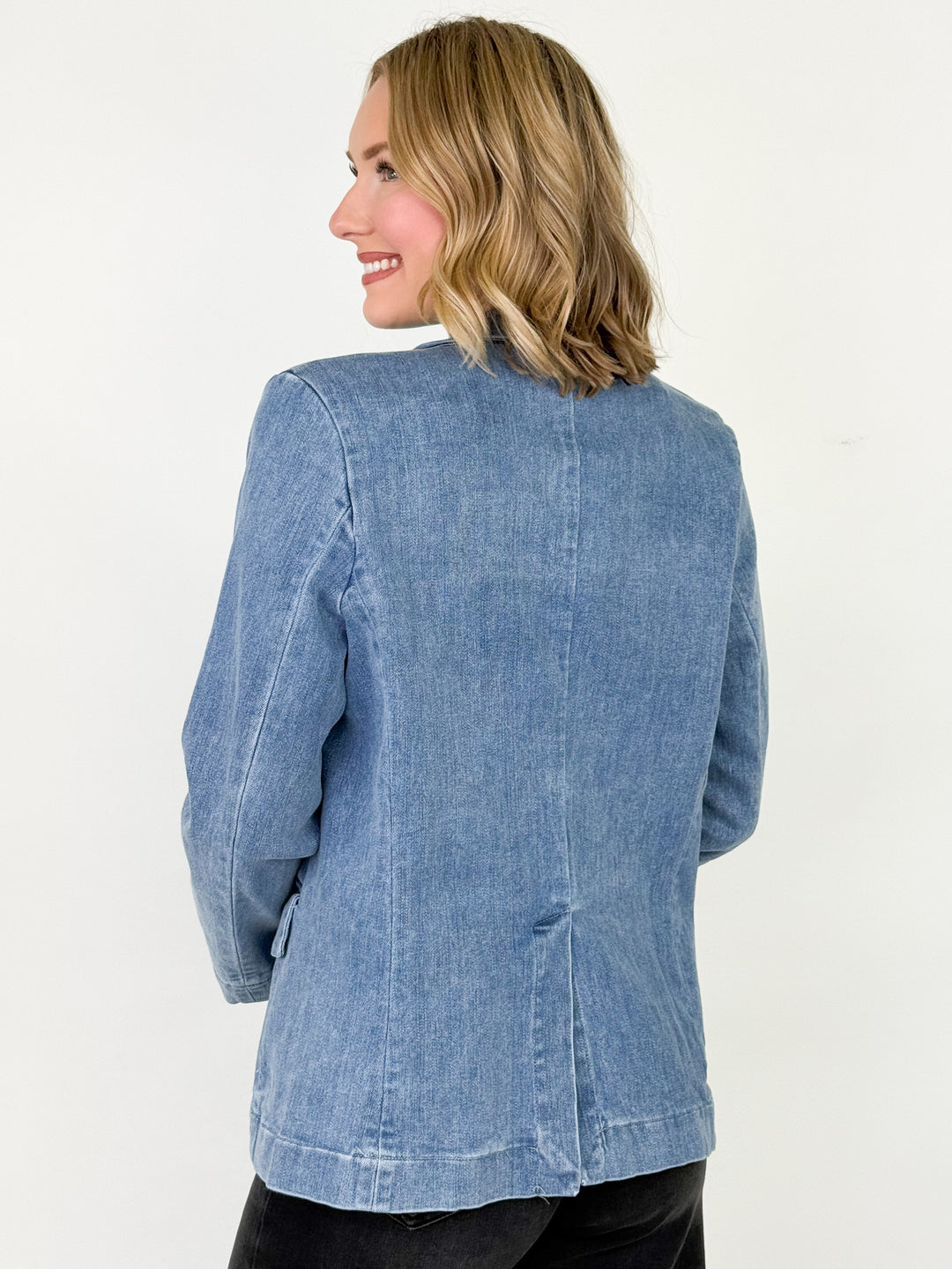 Yolanda - Washed Denim Blazer