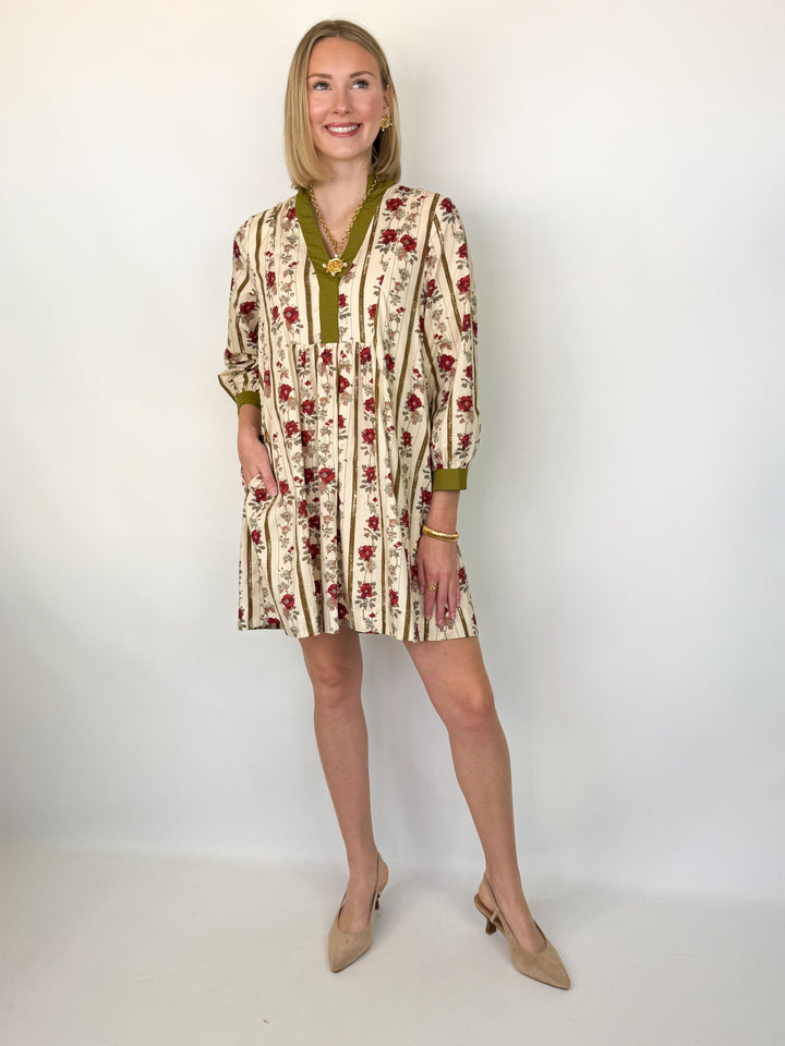 Tara - Floral V Neck Dress