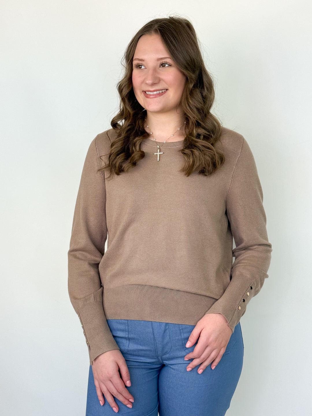 Abbie - Long Sleeve Sweater (Mocha)