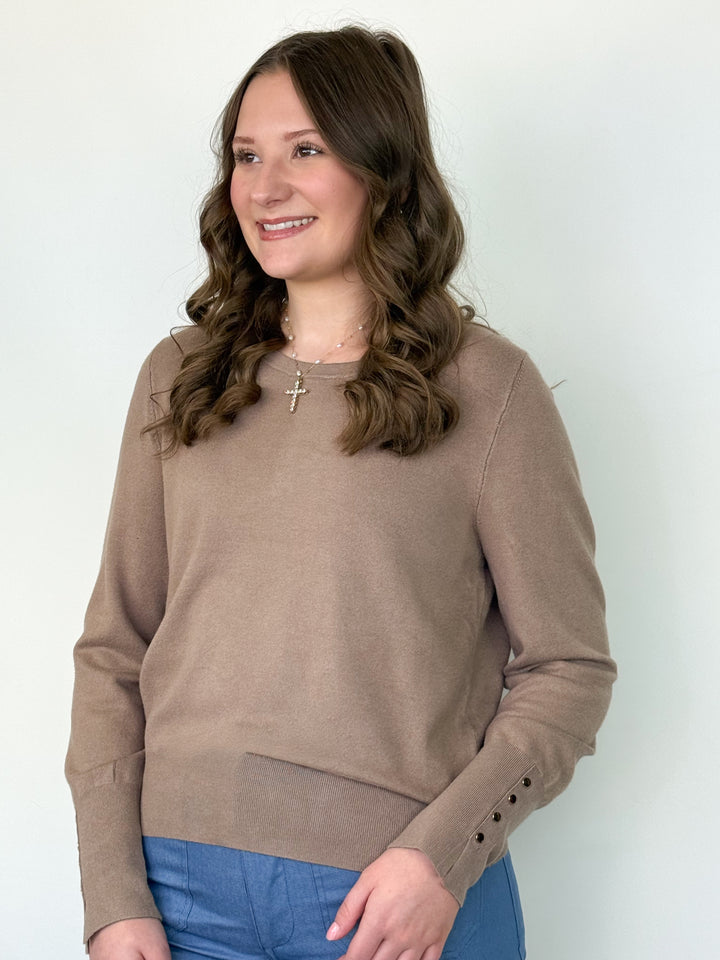 Abbie - Long Sleeve Sweater (Mocha)