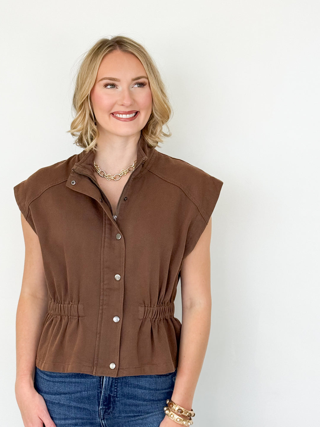Sheila - Brown Denim Vest/Jacket