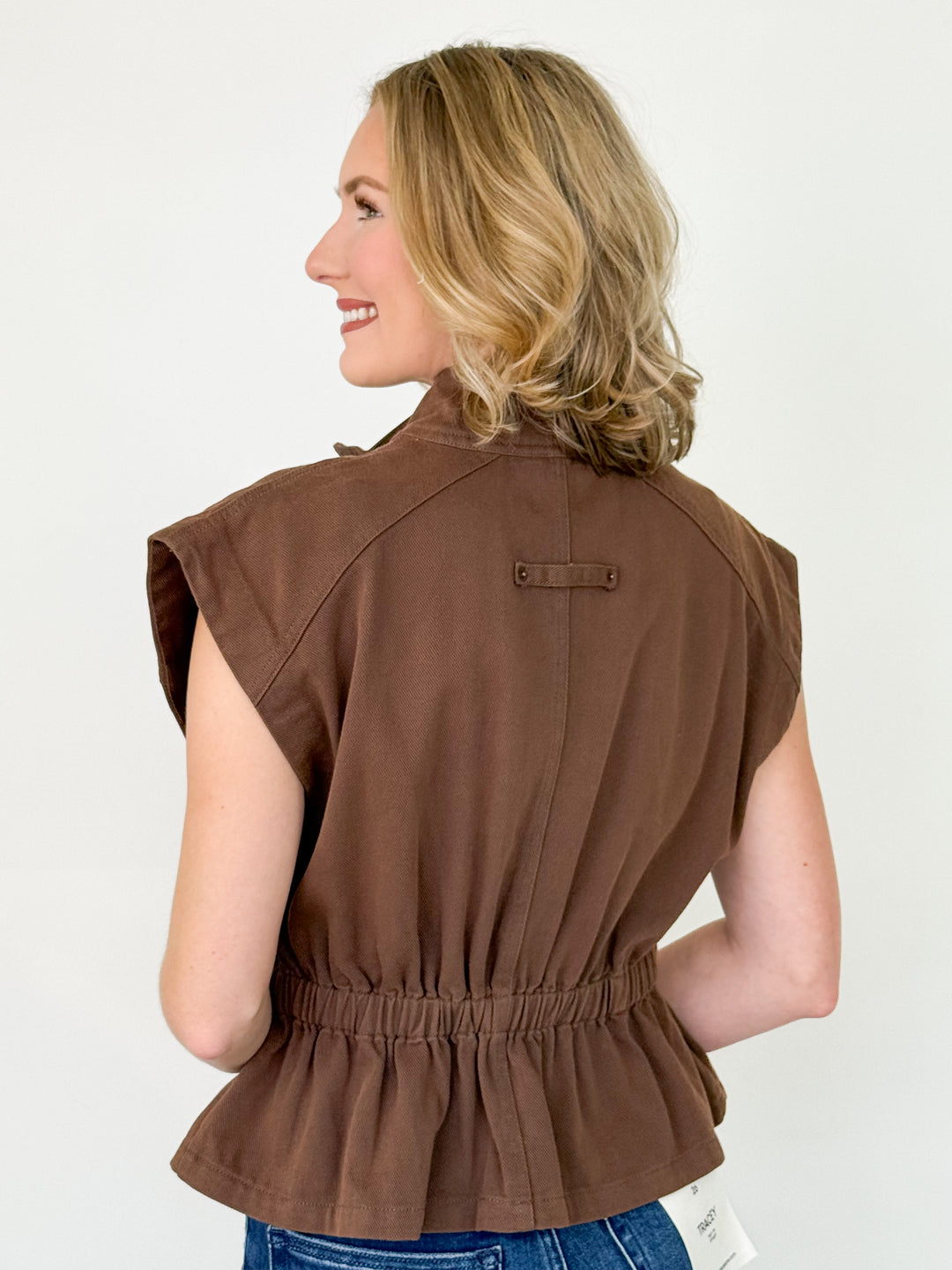 Sheila - Brown Denim Vest/Jacket