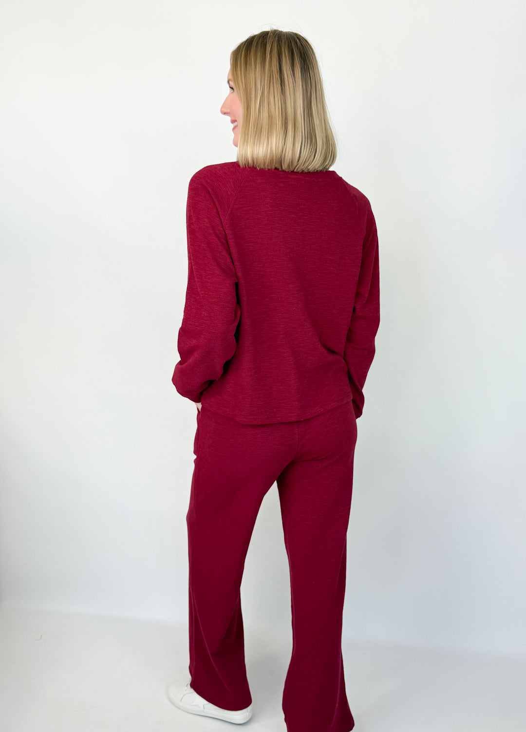Dana - Long Sleeve Pant Set (Maroon)