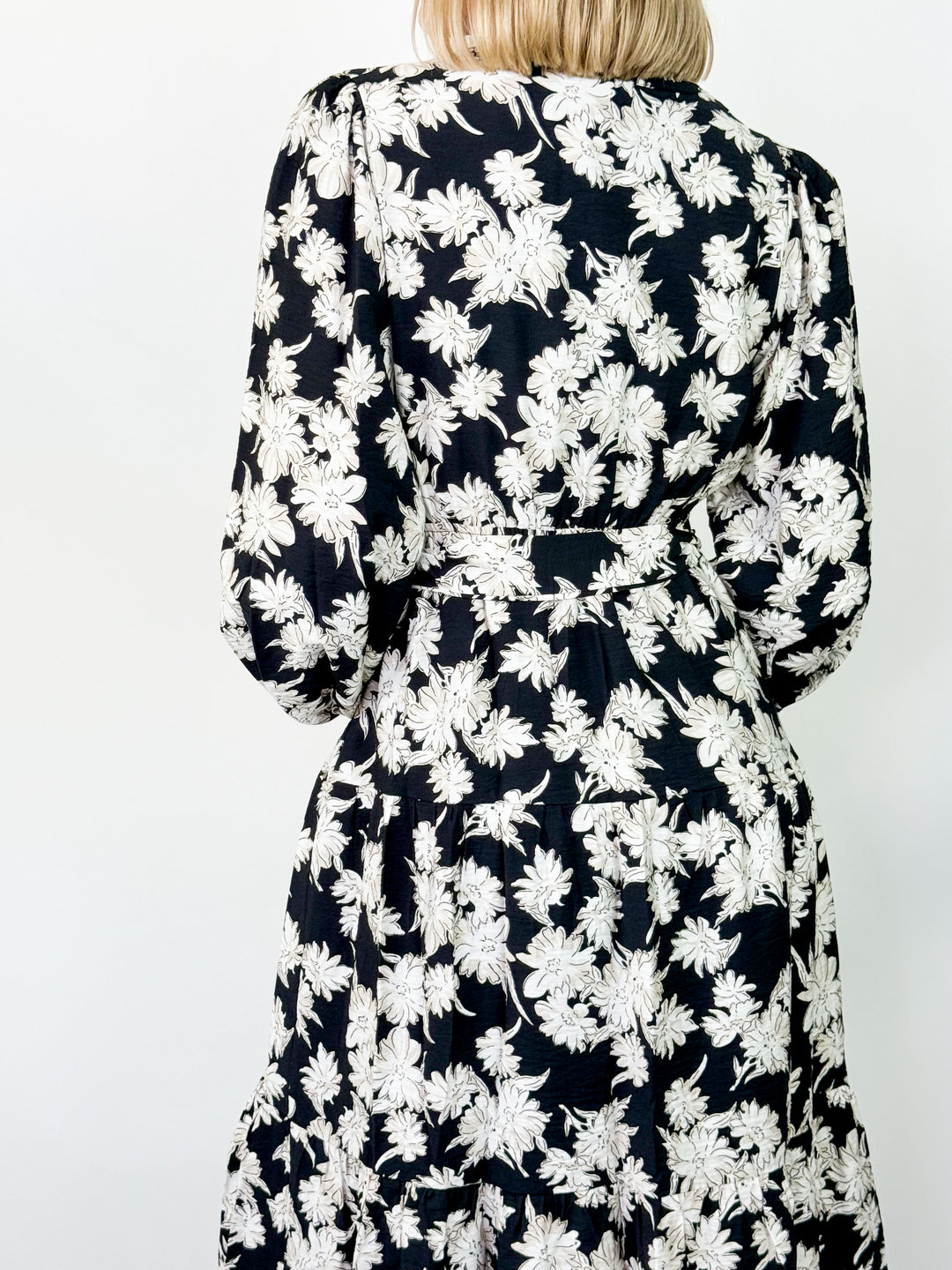 Bentley - Black Floral Midi Dress