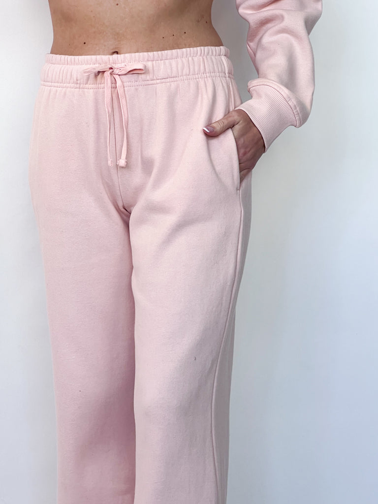 Brooklyn - Wide Leg Sweatpants (Blush Pink)