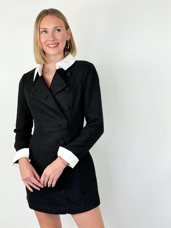 Victoria - Tweed Button Down Dress