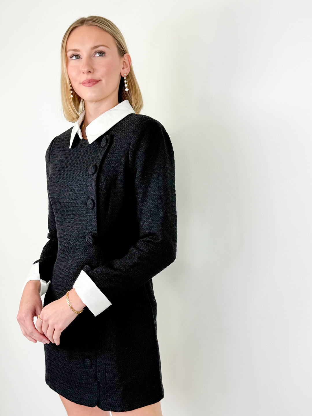 Victoria - Tweed Button Down Dress