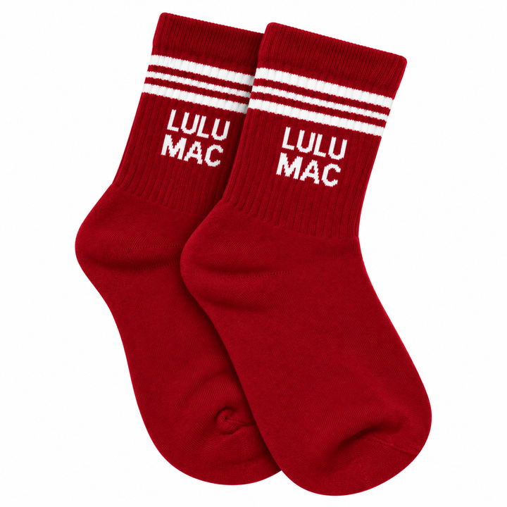 LULU MAC - Crew Socks Boxed Set of 2 - Crimson