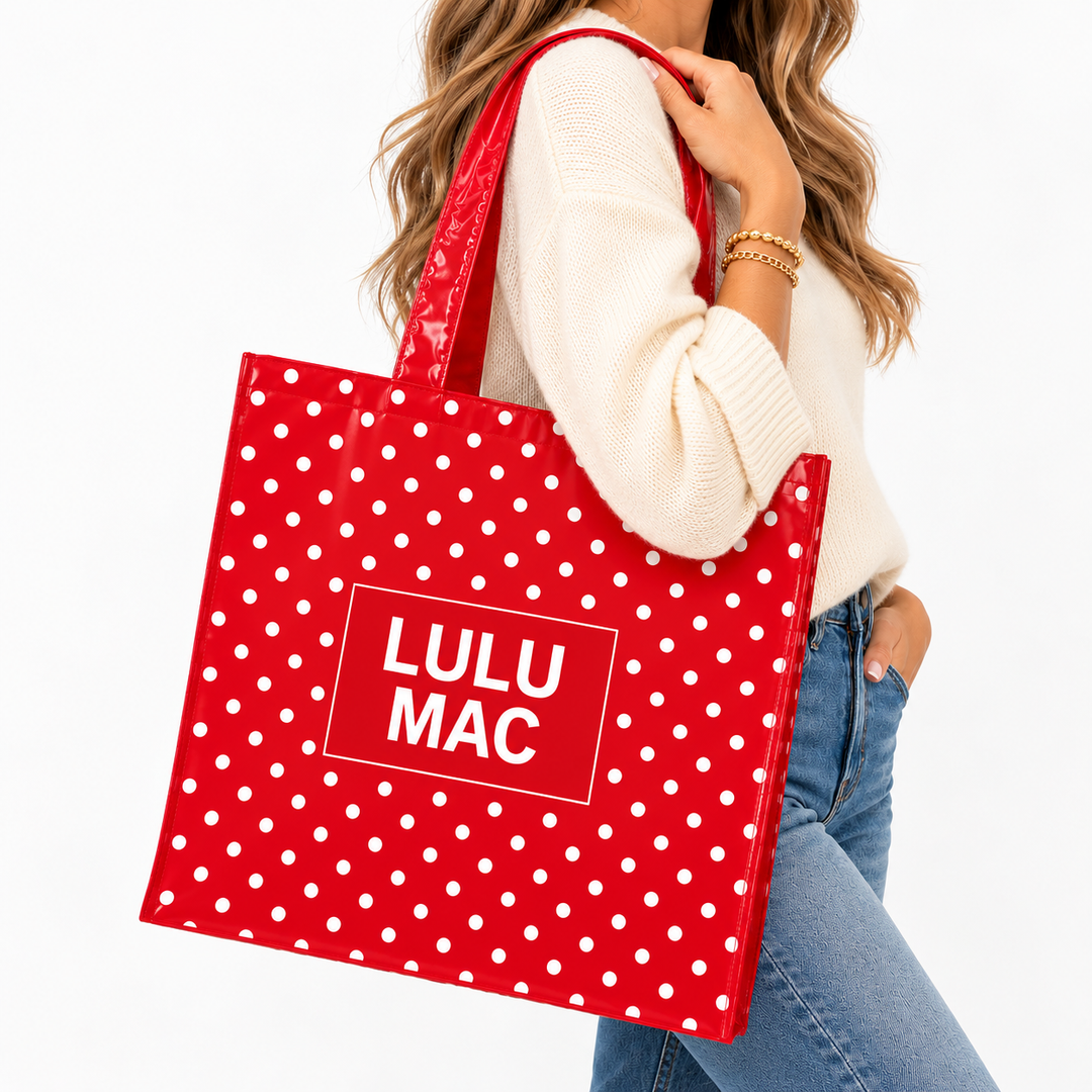 LULU MAC - Reusable Tote Bag (Red &amp; White Polka Dot)
