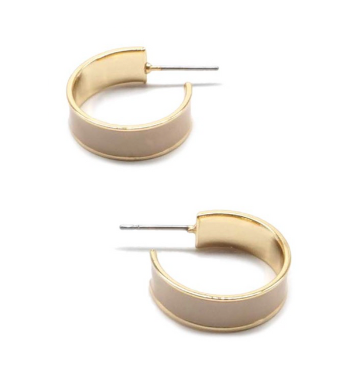 Susi - Enamel Hoop Earrings (Nude)