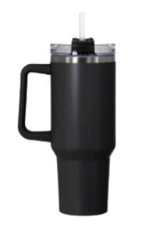 40 oz. Stainless Steel Tumbler with Handle - Black