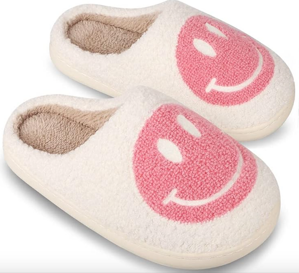 Slippers - Pink Smiley Face