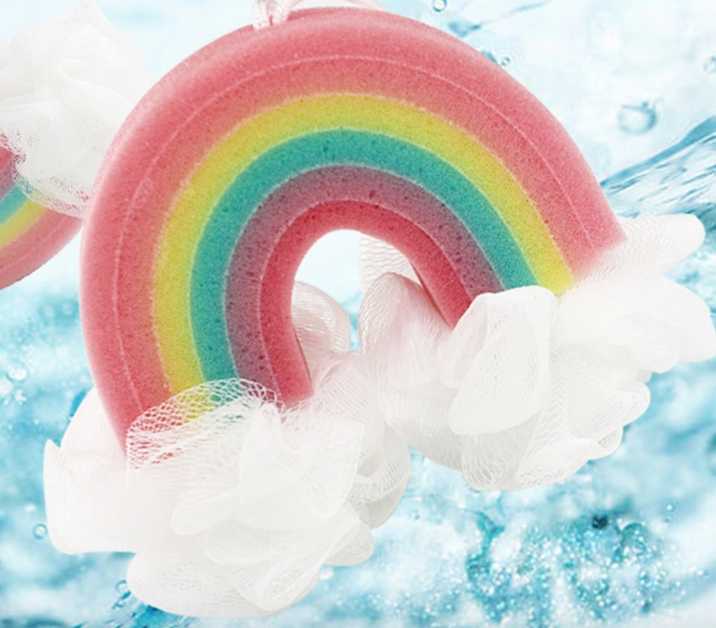 Rainbow Bath Sponge with Loofah