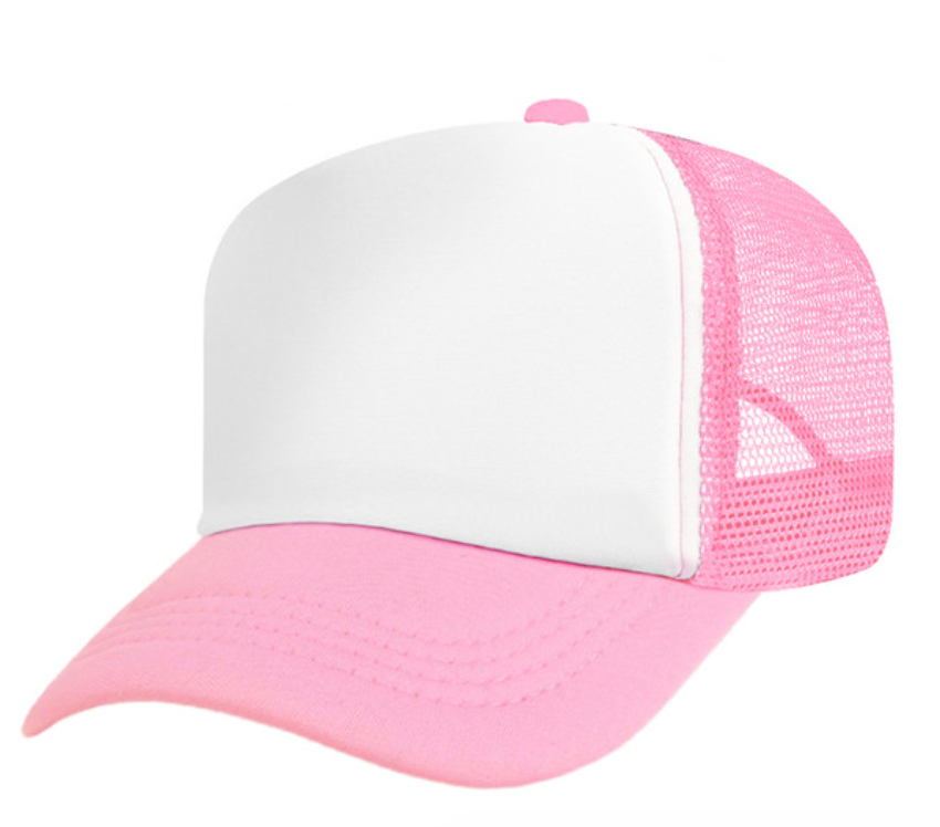 OTTO Cap - Mesh Back Trucker Hat (Pink & White)