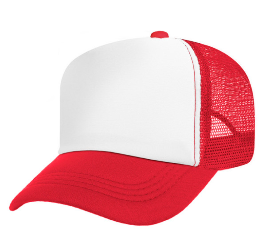 OTTO Cap - Mesh Back Trucker Hat (Red & White)