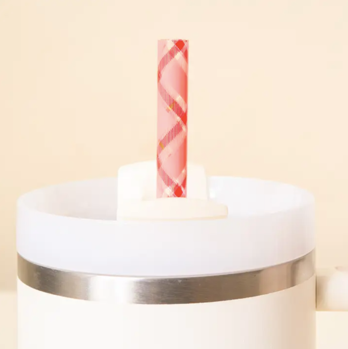 Tumbler Straw Set 40 oz. - Festive Plaid
