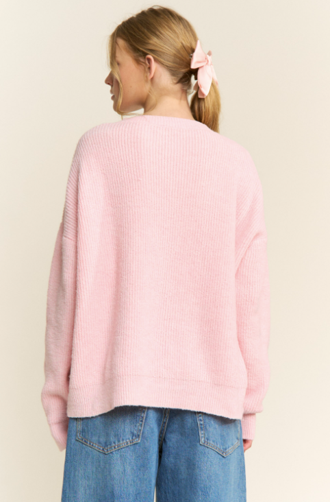 Frannie - Pink Button Front Cardigan