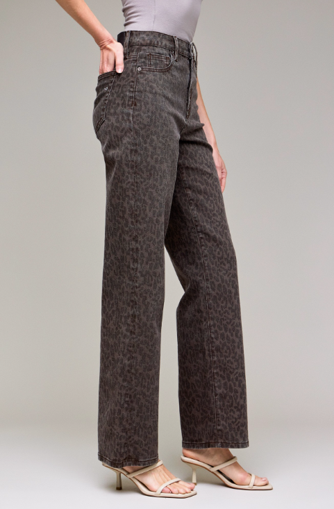 Christina - Cheetah Straight Leg Denim