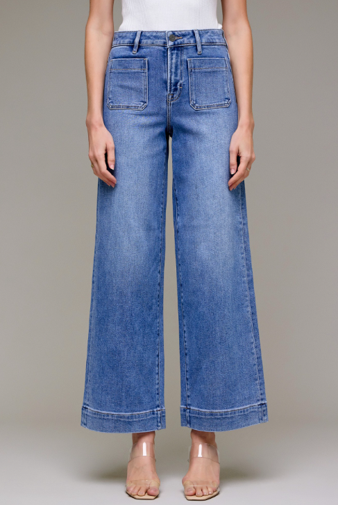 Farah - Medium Wash Wide Leg Pants