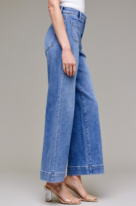 Farah - Medium Wash Wide Leg Pants