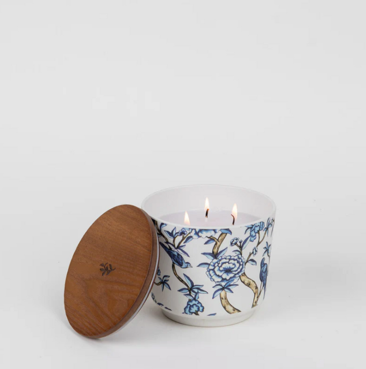 Greenleaf - Classic Linen 3-Wick Patterned Candle