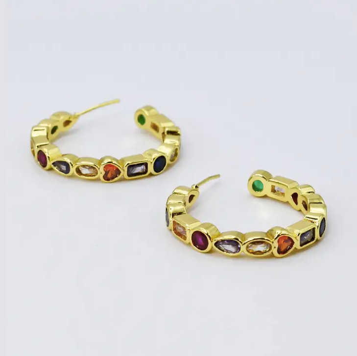 Treasure Jewels - Rainbow Gem Bliss Hoops