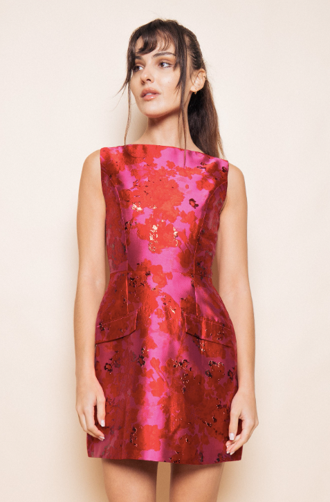 Roxanne - Red + Magenta Floral Mini Dress