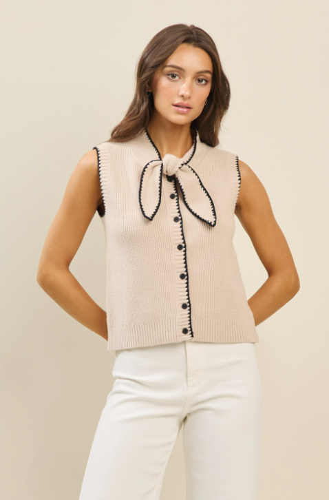 Salli - Knotted Sweater Top (Natural)