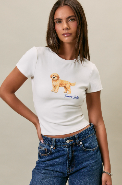 Golden Doodle Graphic Cropped Tee