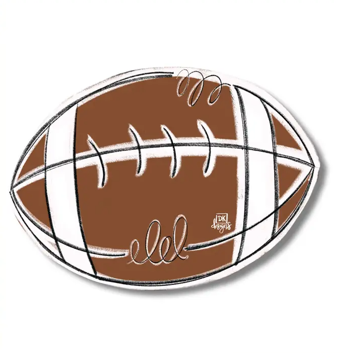 Door Hanger Attachment - White Outline Football Mini
