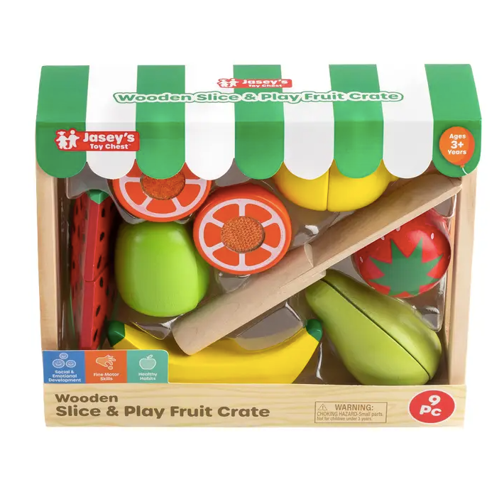 Wooden Slice & Play Fruit Crate