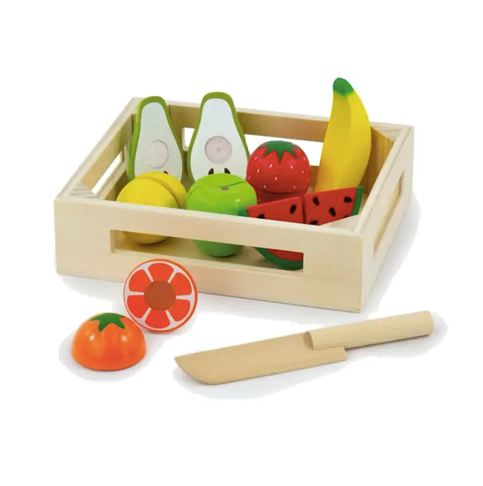Wooden Slice & Play Fruit Crate