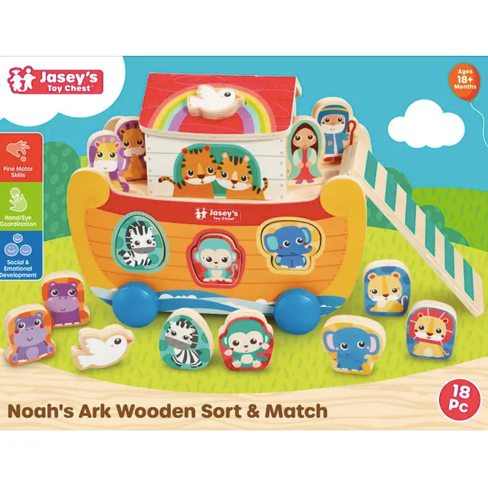 Noah's Ark Wooden Sort & Match Toy