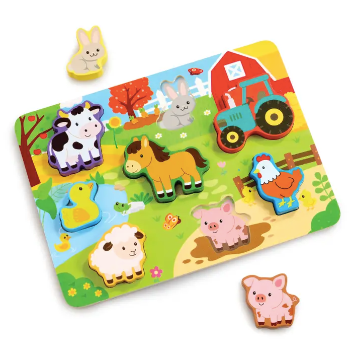 Wooden Farm Puzzle & Play Pieces