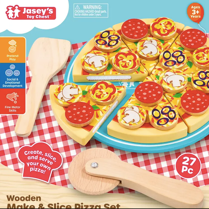 Wooden Make & Slice Pizza Set