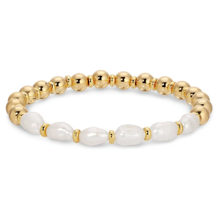 Splendid Iris - Perfectly Accented Pearl Stretch Bracelet