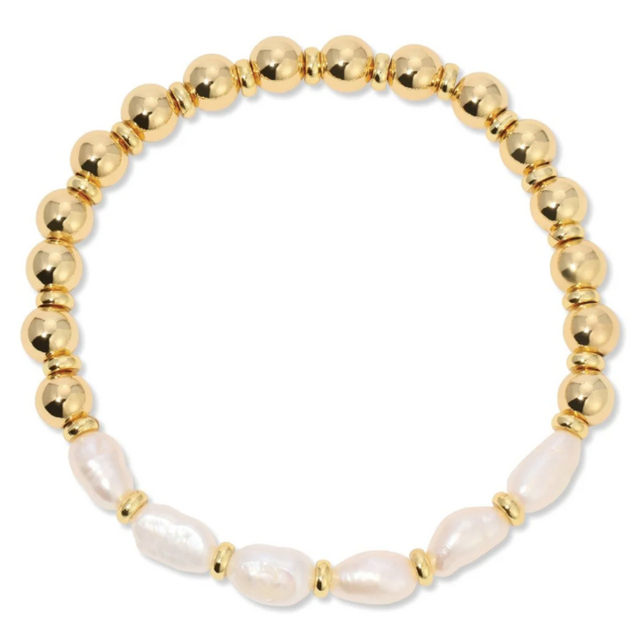 Splendid Iris - Perfectly Accented Pearl Stretch Bracelet