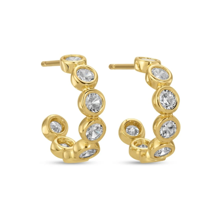 Splendid Iris - CZ Hoop Earrings (Small)